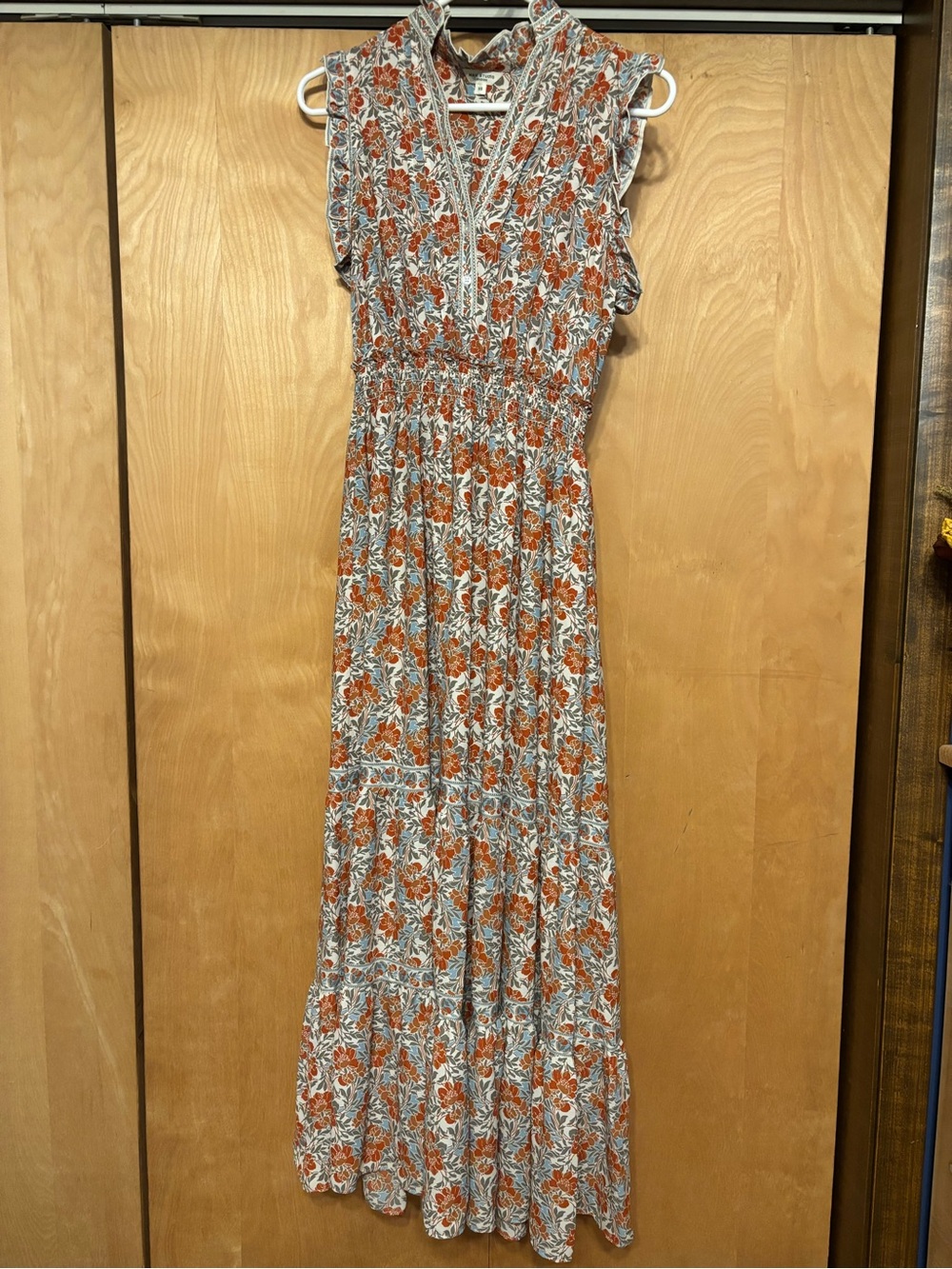 Max Studio Floral Maxi Dress - Rust and Cream